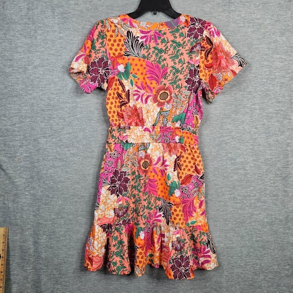 Loft By Ann Taylor Women's Floral Ruffle Hem V-neck Short Dress Size S NEW - Picture 2 of 9